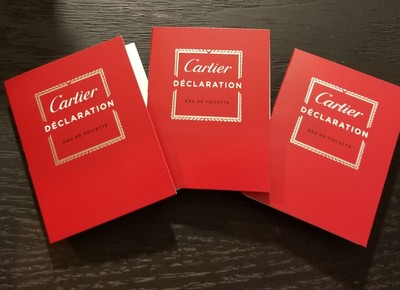 CARTIER DECLARATION EDT Samples 1.5 ml Each / 3 NEW SAMPLES 