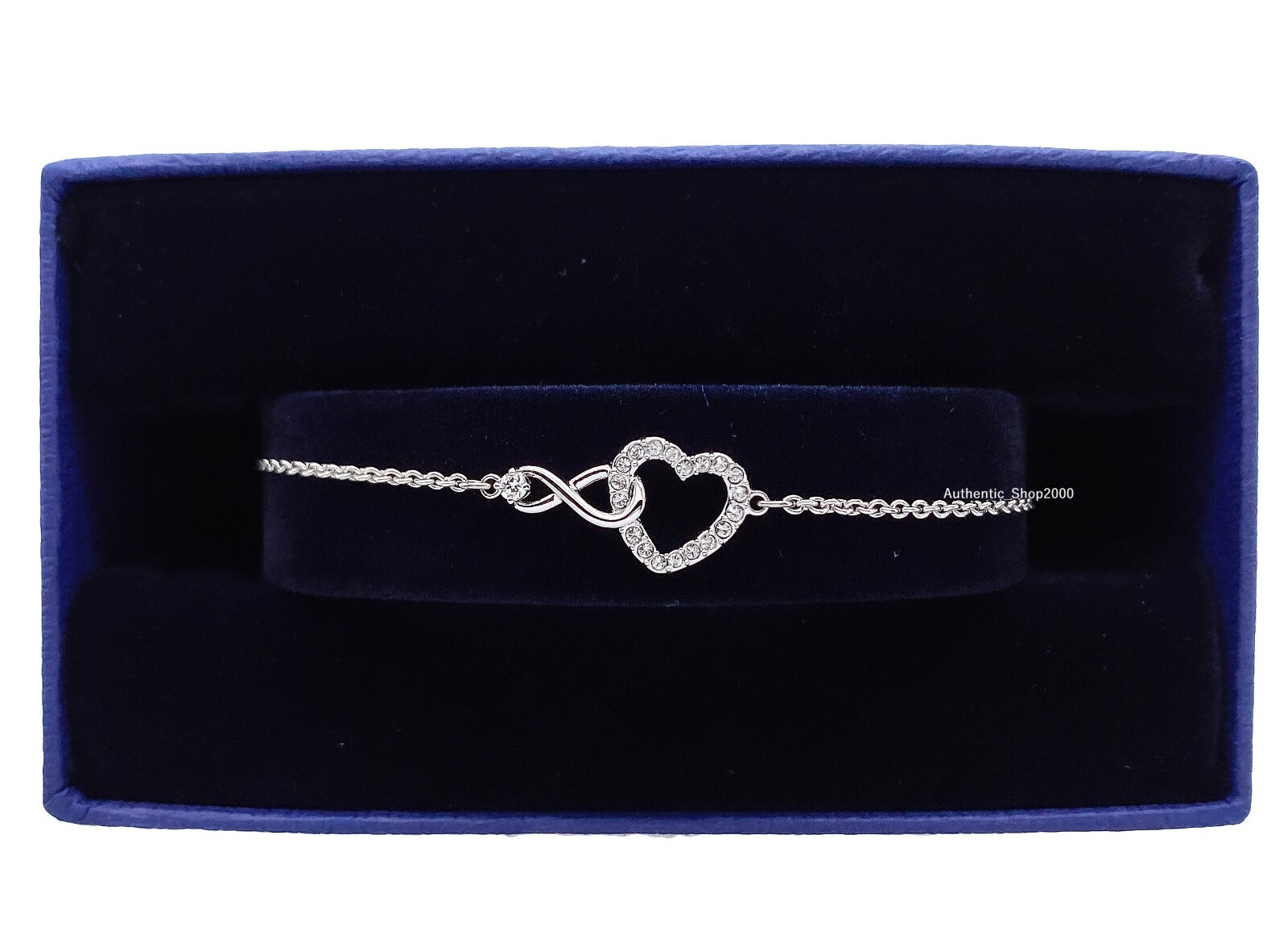 100% Auth SWAROVSKI Rhodium Sparkle Crystals Infinity Heart 100% Auth SWAROVSKI Rhodium Sparkle Crystals Infinity Heart