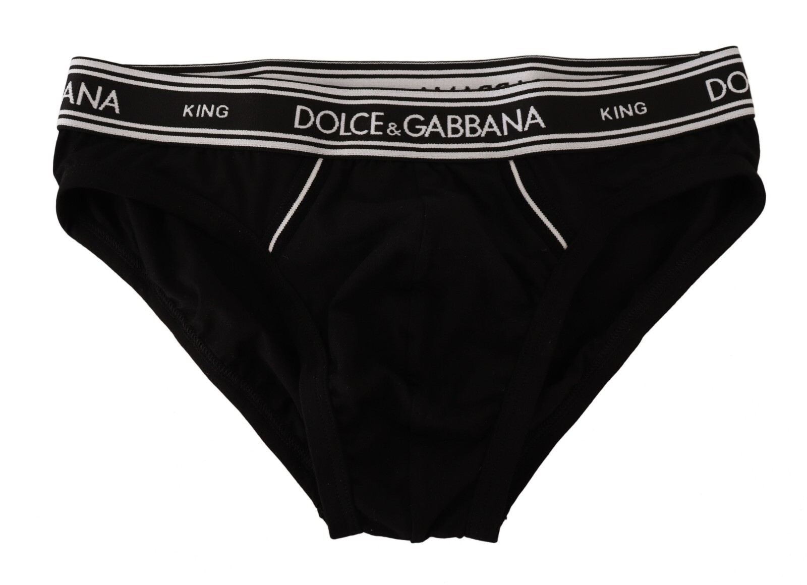 

DOLCE - GABBANA Нижнее белье, хлопковые эластичные трусы-миди в черную полоску IT2 /US  $90, Черный, DOLCE - GABBANA IT2