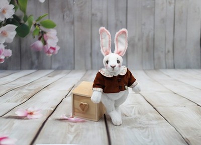 Teddybär Hase Kaninchen Teddy Sammlung Kunstarbeit Handarbeit 27 Cm NEU