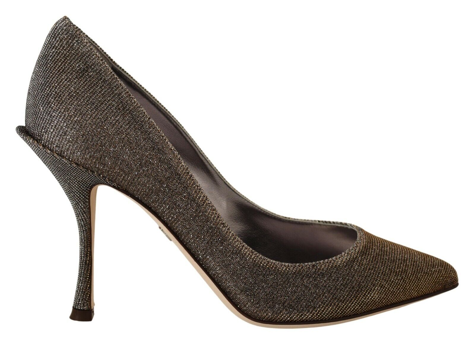 DOLCE & GABBANA Shoes Туфли-лодочки на тканевом каблуке цвета золотистого и серебристого цвета, EU36 / US5,5 Рекомендуемая розничная цена 700 долларов США
