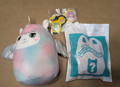 Squishmallow 5'' Scented Winona Tye Dye Llama & McDonald's Fifi the Fox, Stickers