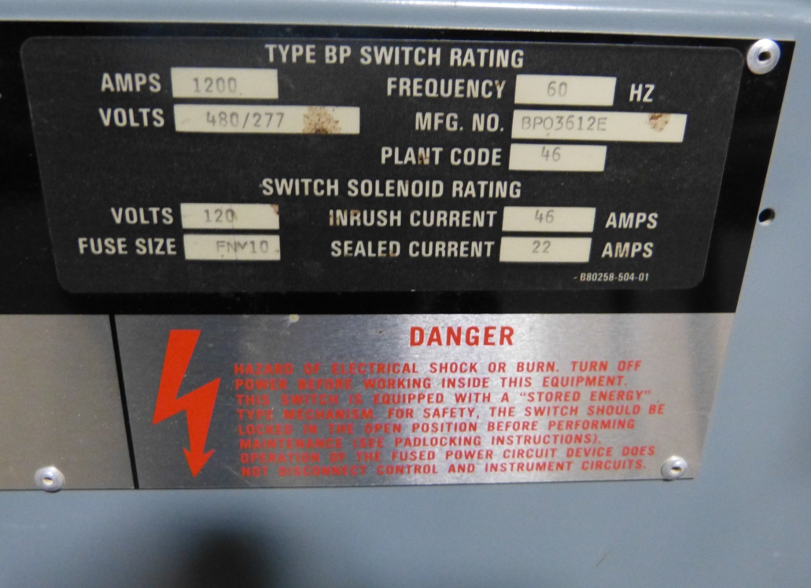 SQUARE D 1200 AMP QMB Panelboard  480/277 Ground Fault Protected