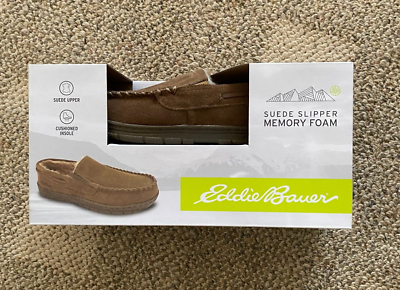 Eddie Bauer Memory Foam Slippers Suede Westhaven Tan Size Men s XL
