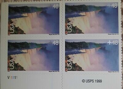 USPS C-133 NIAGARA FALLS  NY block of 4, 48 cent  airmail stamps MINT SA  1999