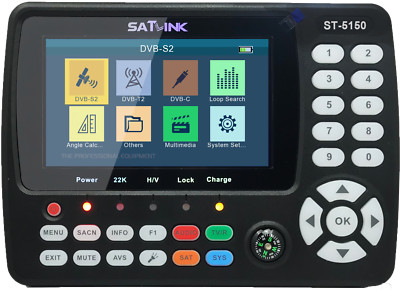 SATLINK ST-5150 DVB-S2/T2/C HD Satellite TV Finder Meter MPEG4 H.265 QPSK,8PSK