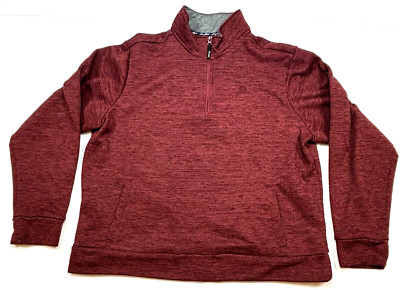 Wrangler George Strait 1/4 Zip Pullover Sweater Men's XL Maroon Pockets Outdoors