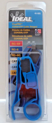 IDEAL 45-605 PrepPro Telecom/Data Com Stripper Coaxial UTP RG CAT NEW*