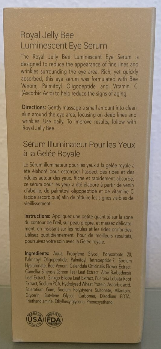 Venofye Royal Jelly Bee Luminescent Eye Serum 30ml/1fl.oz