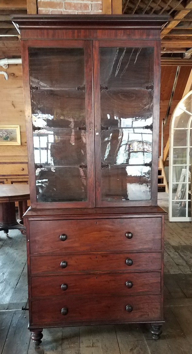 8 FT PERIOD EMPIRE MAHOGANY BUTLERS DESK