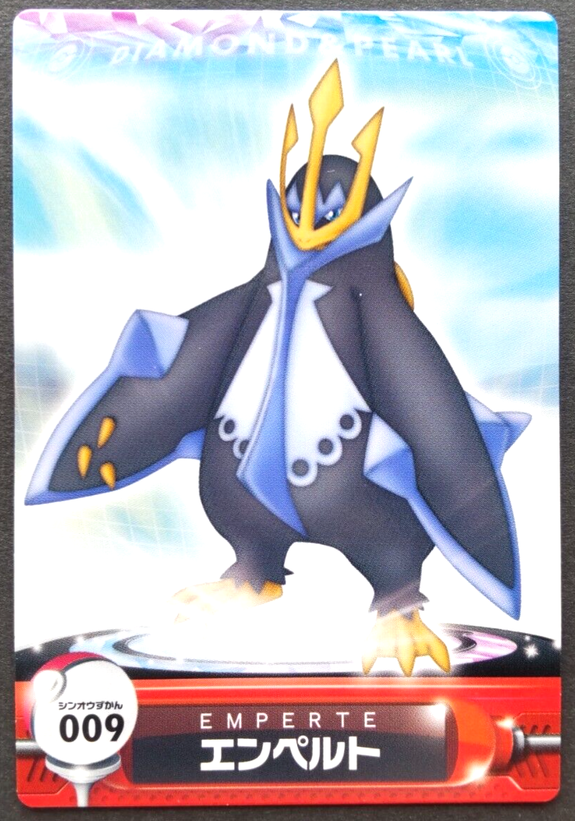 NAPOLINです Empoleon Pokemon Card Zukan Japanese Nintendo Rare No. 009 F