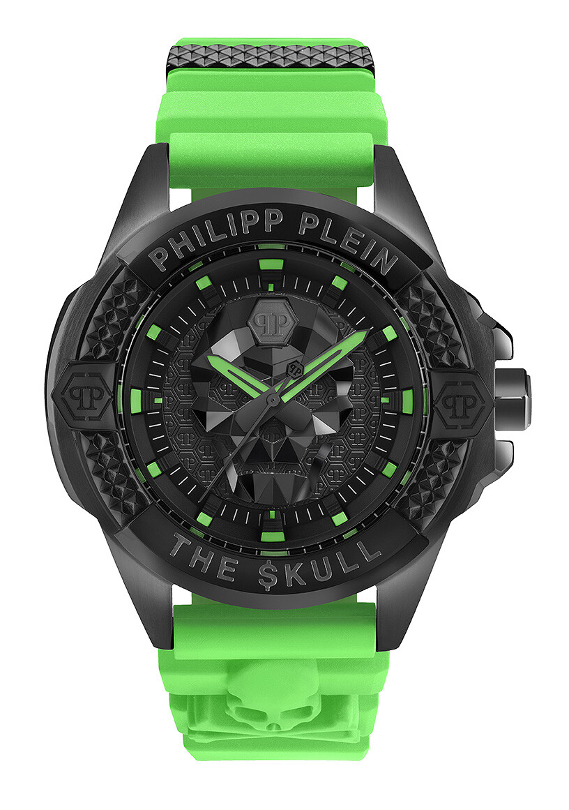 Pre-owned Philipp Plein Unisex Watch Analog Quartz The $kull Pwaaa2524 Silicone