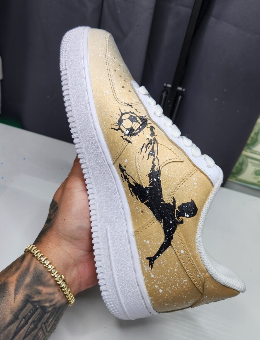 Pre-owned Nike Air Force 1 Custom / Real Madrid Af1 In Black