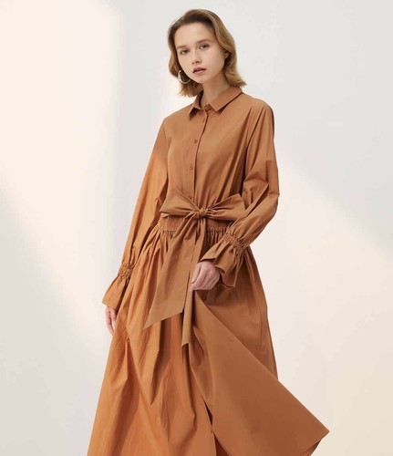 Pre-owned Handmade Custom Made To Order Button-front Smocked Pleated Midi Shirtdress Plus1x-10xy720 In Black
