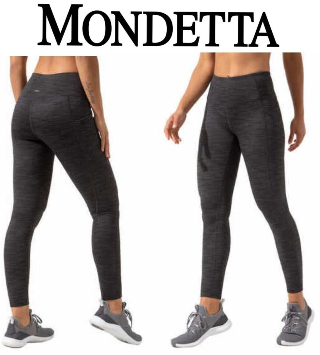 NEW! Mondetta Women's Brushed Jacquard Legging Tight Black