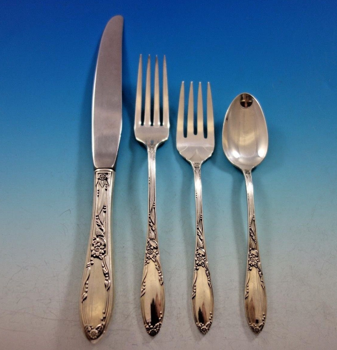 Virginian by Oneida Sterling Silver Flatware Service for 12 Set 51