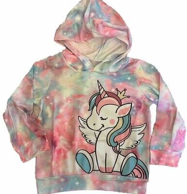 Girl s Size 3T Pink Tie Dye Unicorn Character  Light Weight Hoodie