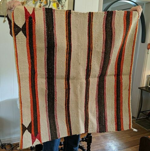 Antique Navajo Striped Saddle Blanket Rug Native American Indian Transitional