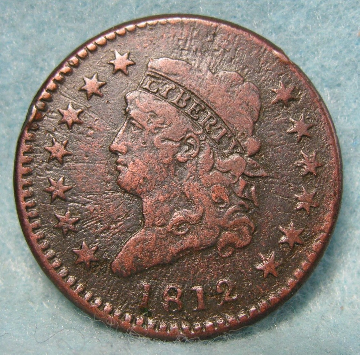 1812 CLASSIC HEAD LARGE CENT FINE+ Details * US Coin #3199