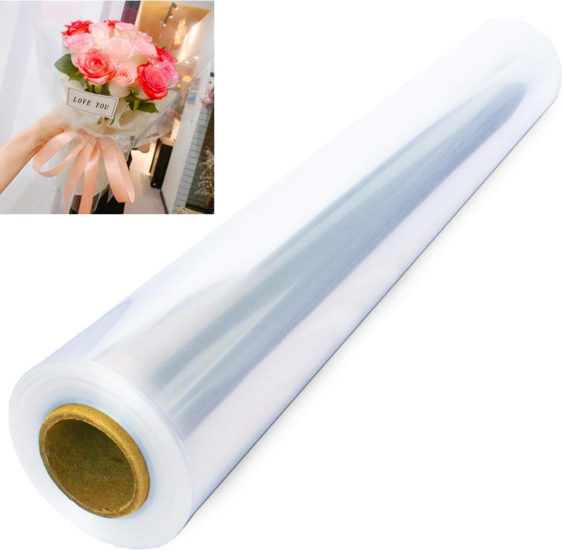 Extra Large Clear Cellophane Wrap Roll,31.5"X100Ft Clear Floral Flower Wrapping