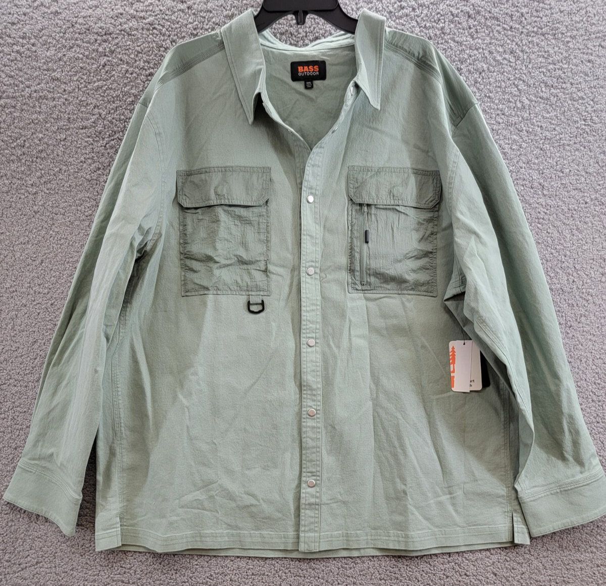 BASS OUTDOOR Relaxed Fit Stretch Worker Shirt Jacket Men's XXL Lily Pad L/S - Picture 2 of 19