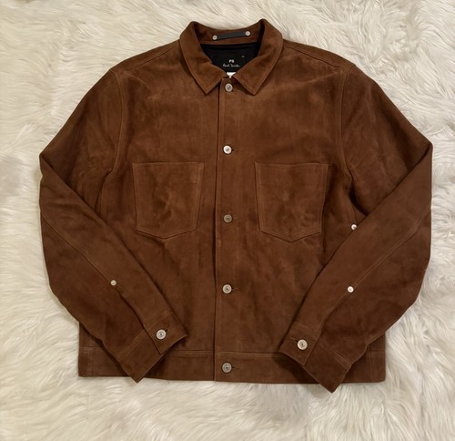 ジャケット・アウター 00s Paul Smith wool tracker jacket y2k PS Paul Smith Suede Rider Jacket Trucker Leather Brown XXL