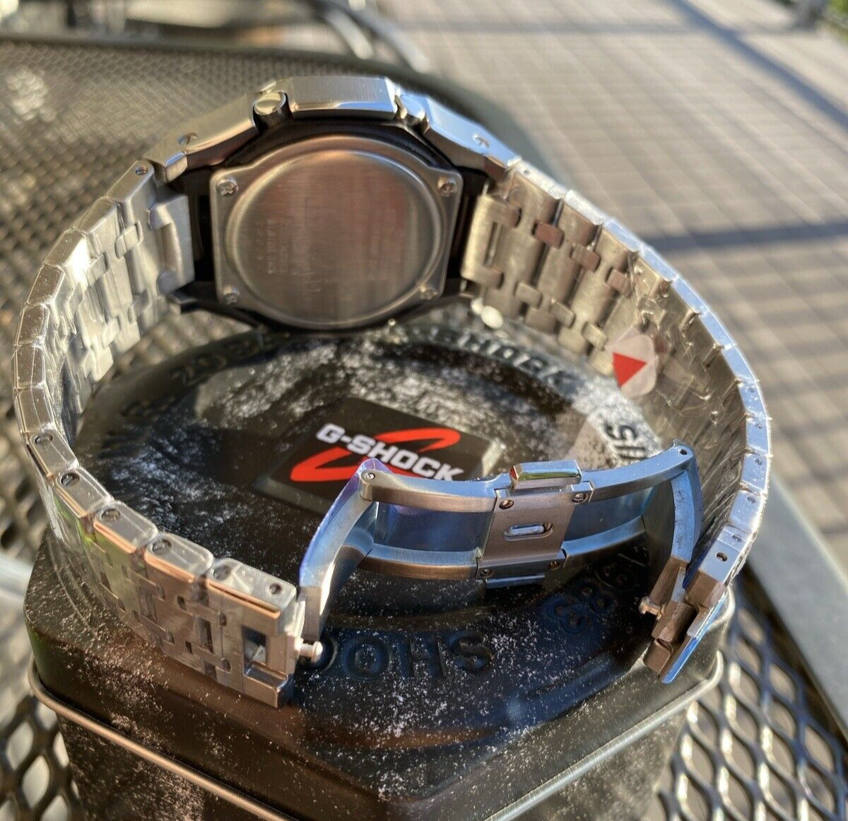 Pre-owned Casio G-shock Ga2100 Custom Mod All Silver Color
