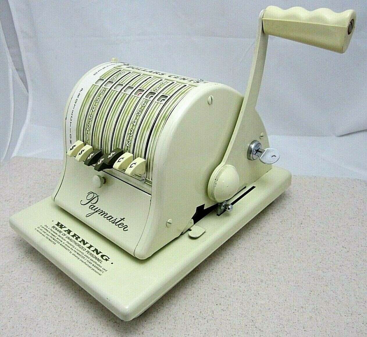 Vintage Paymaster Check Writer S 1000 Business Office Machine USA with Key