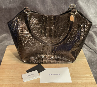Brahmin Marianna Patina Melbourne Tote EUC Paperwork