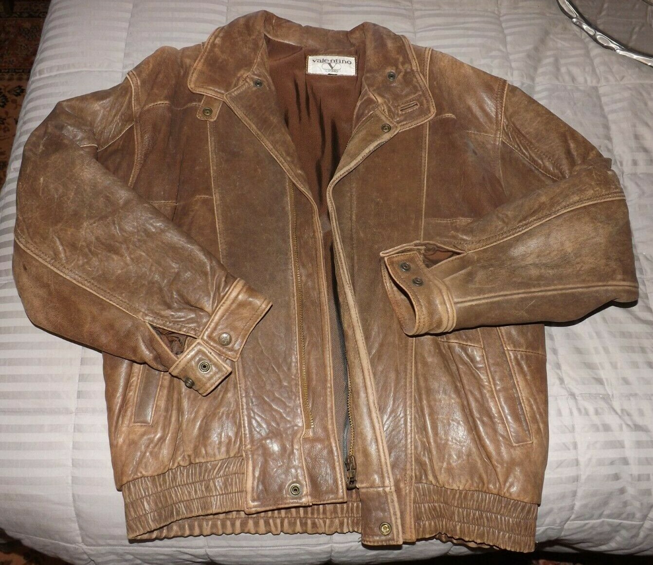 Vintage VALENTINO Men's Soft Brown Leather JACKET (Size XL Vintage VALENTINO Men's Soft Brown Leather JACKET (Size XL