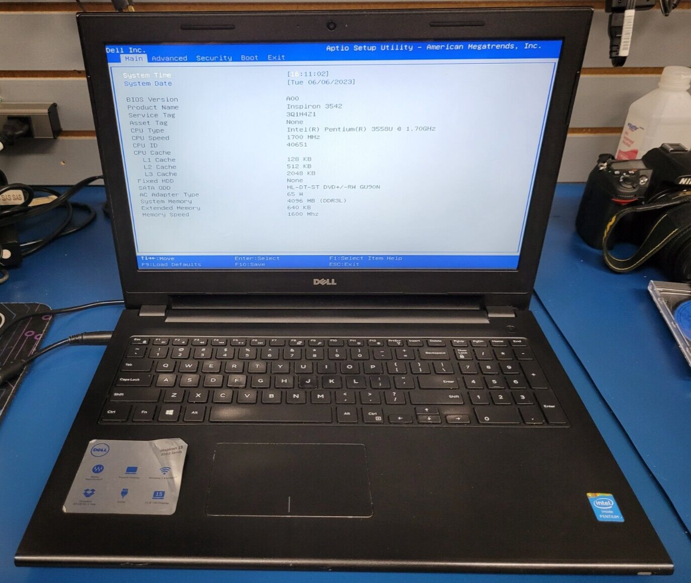 Dell Inspiron 3542 (P40F) Intel Pentium 3558U @1.70GHz 4GB Dell Inspiron 3542 (P40F) Intel Pentium 3558U @1.70GHz 4GB