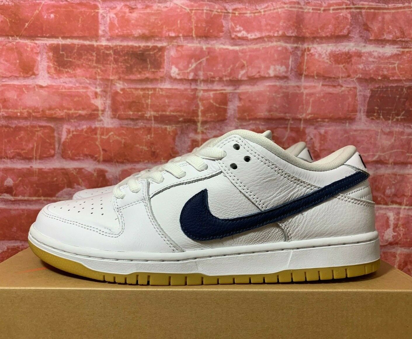 Pre-owned Sb Dunk Low Label White Cz2249-100 Men's Sizes In White/navy/white/safety Orange | ModeSens