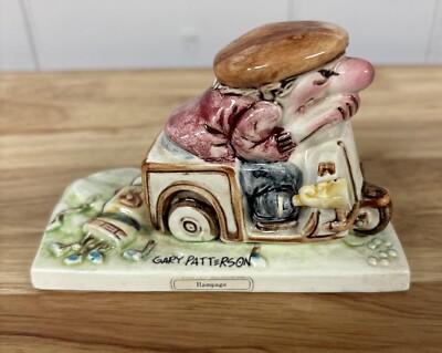 Figurine Gary Patterson Rampage Golf Cart Clubs Collectible 1978 Ceramic Vintage