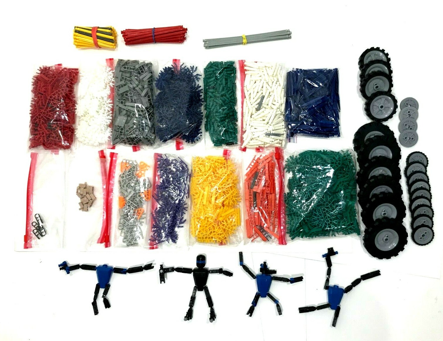 1,200 KNEX RODS & CONNECTORS Random Mixed K'nex Replacement Parts / Pieces Lot