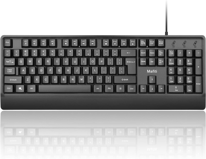 Large Print Letters Computer Keyboard LED Lighted White Backlit Full Size Key