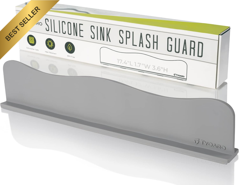 Silicone Sink Splash Guard - Water Splash Guard for Kitchen, Island and Bathroom