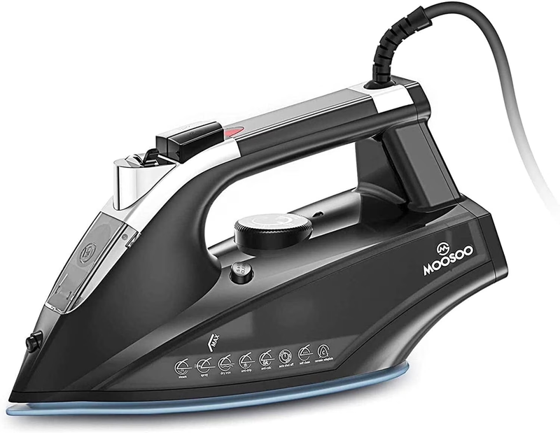 Steam Iron 1800W Dry Iron Lightweight Anti-Drip Iron with Auto...