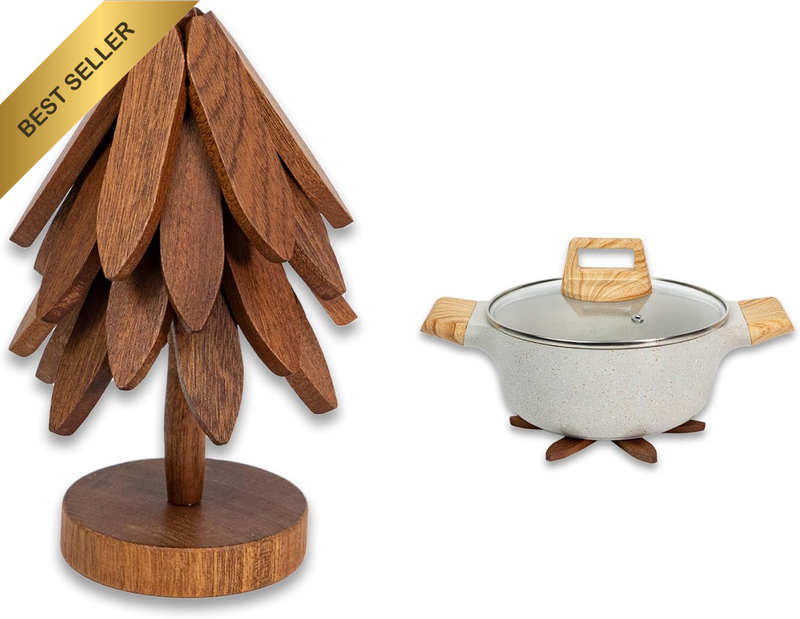 Coasters, Wooden Tree-Shaped Sapeli Wood Drink Coasters Set for Coffee Table, Ki