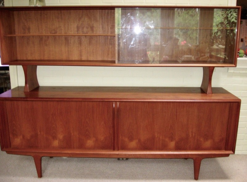 Mid-Century Modern Danish Teak Credenza & Hutch Combo by Bernhard