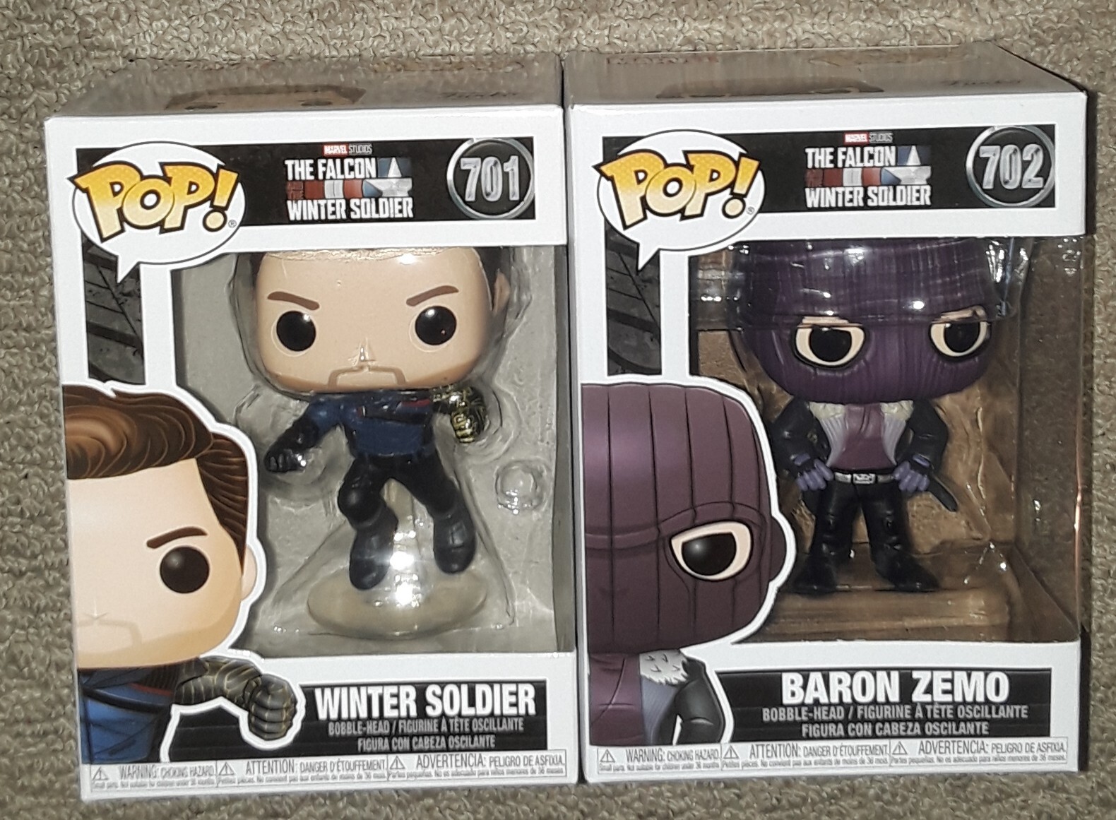 Funko Pop! Marvel set 701 702 Winter Soldier Baron Zemo lot