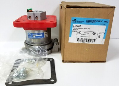 Cooper Crouse-Hinds ARC64P Voltage Polarized 480VAC 3Ph Rainproof Receptacle 60A