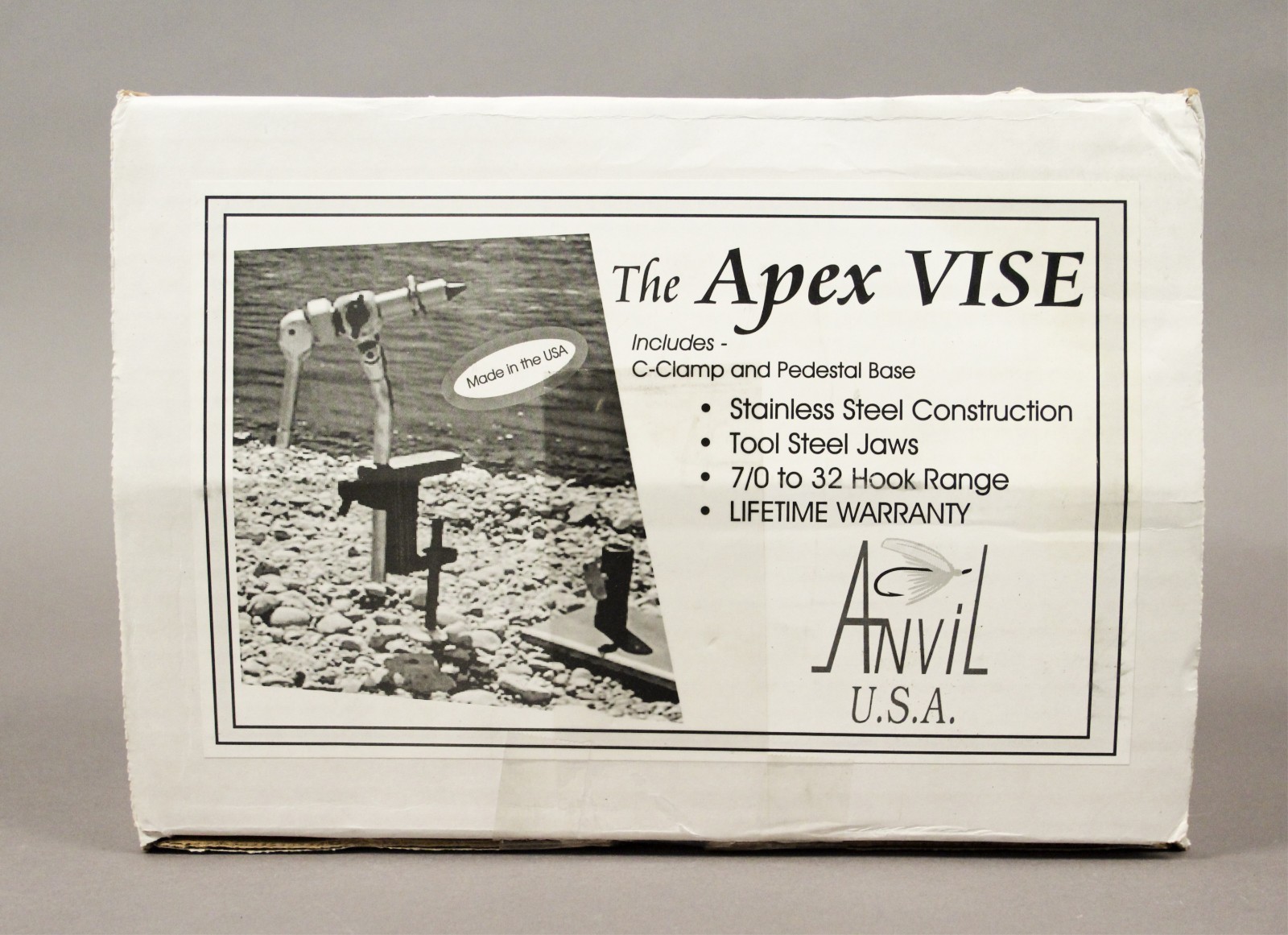 Anvil Apex Stainless Steel Vise Tool Steel Jaws 7/0 - 32 Hook Range Original Box