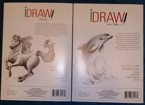 I-Draw Horses and Dolphins Guide 2 Book Set **NEW