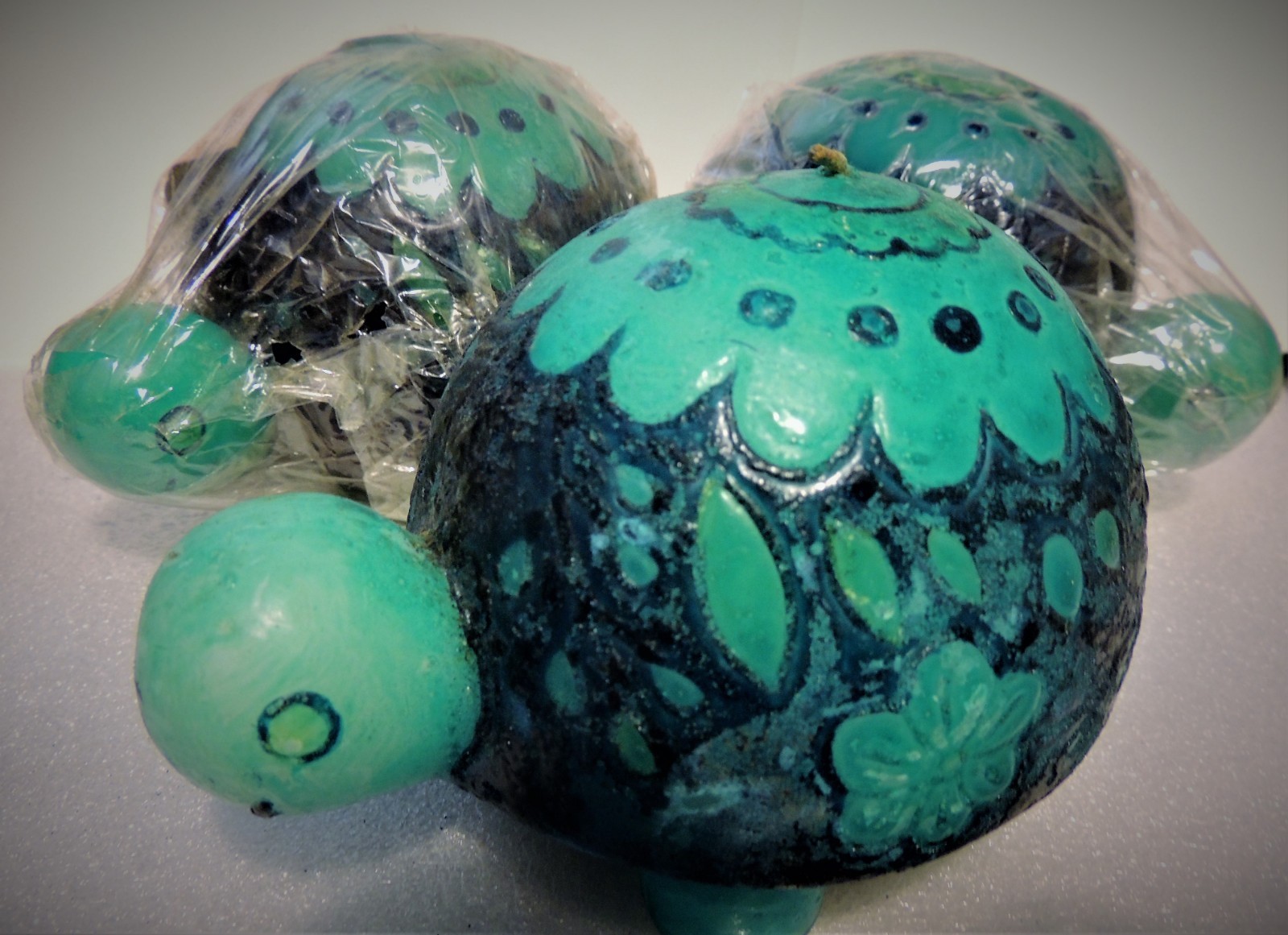 Lot of 3 Large Vintage Hallmark Turtle Candles 6