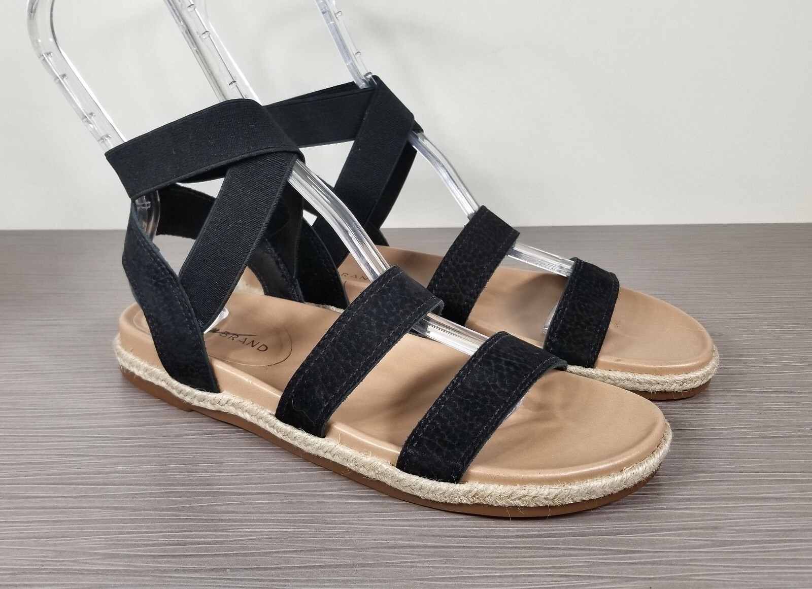 Lucky Brand Dilane Sandals, Black Embossed Nubuck, Womens Size 6.5