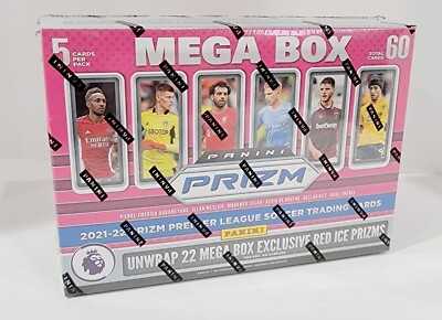 2021-22 Panini Prizm Premier League Soccer Mega Box Red Ice Factory Sealed Cards