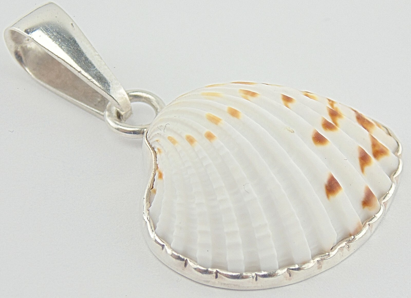 Designer Signed Charles Albert Fine Sterling Silver Nautical Seashell Pendant
