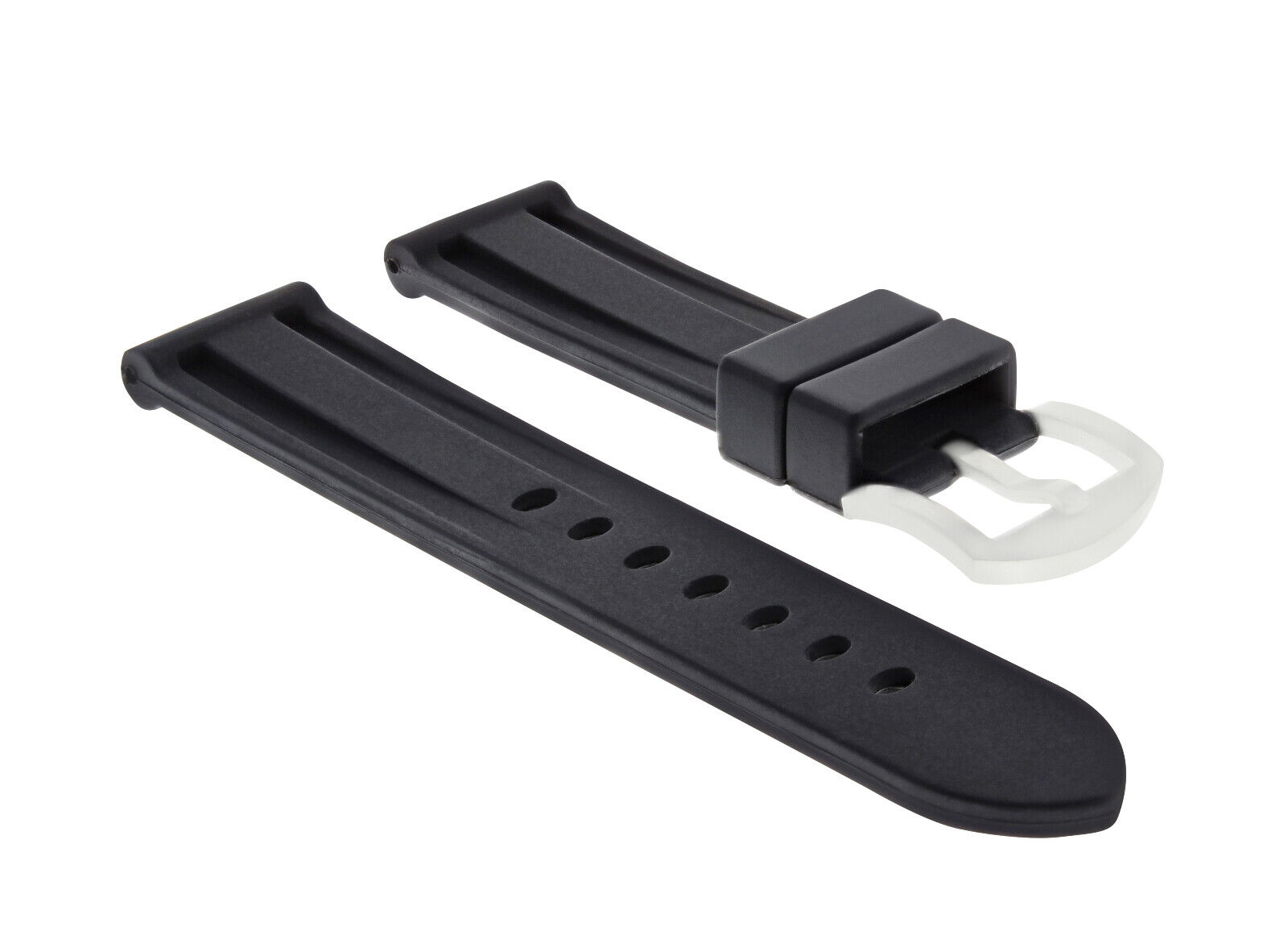 22MM SOFT RUBBER BAND PAM STRAP FOR PANERAI 40MM MARINA GMT PRE-V-BUCKLE BLACK