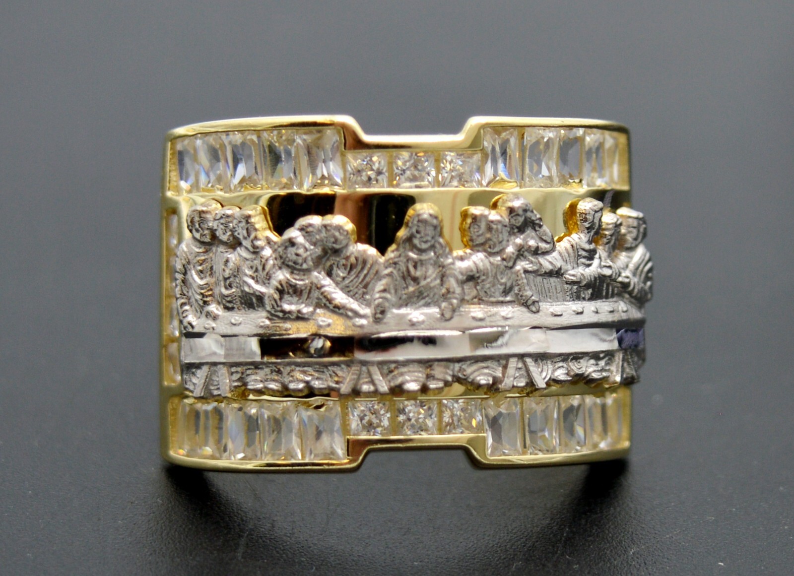 Pre-owned Pinky Real Solid 10k Yellow Gold Men's Beautiful Last Supper Ring All Sizes