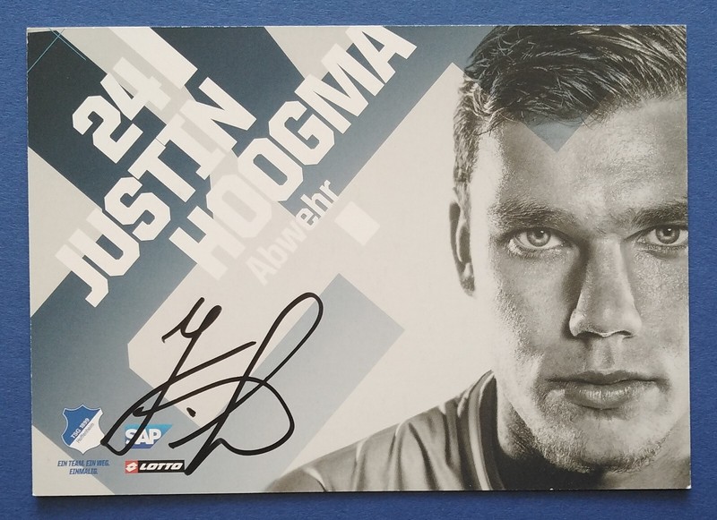 3922 Justin Hoogma 1899 Hoffenheim 2018/19 Autogrammkarte Original Signiert